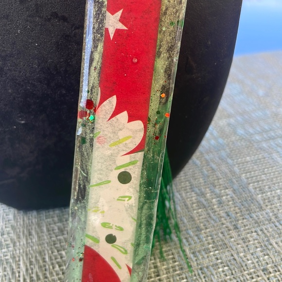 XMAS Handmade Festive Holiday Bookmark medium green with red  Strip - Picture 4 of 8